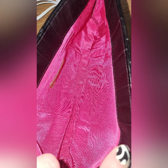 New Lorelei Framed Crocodile Large Clutch Handbag Dark Shimmery Brown - Picture 5 of 8